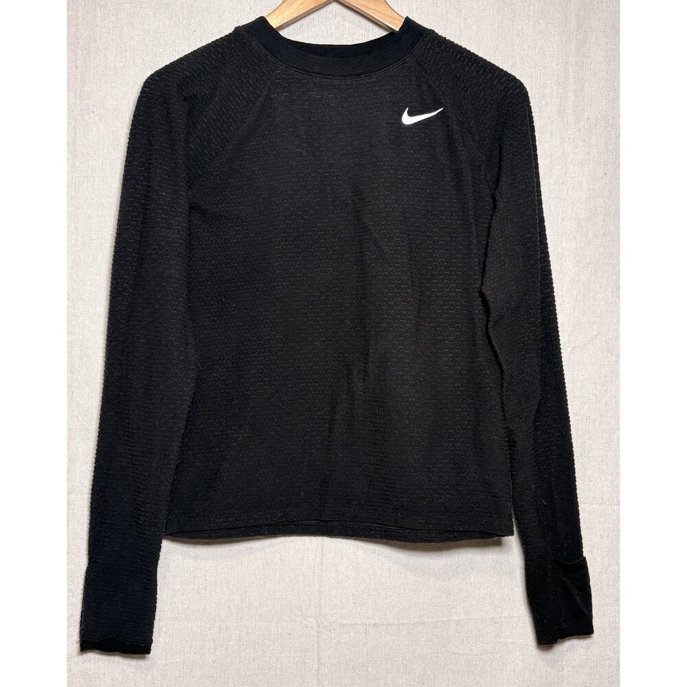 Nike Running Women's Long Sleeve Dri-Fit Sphere Crew Neck Shirt Black Sz XS